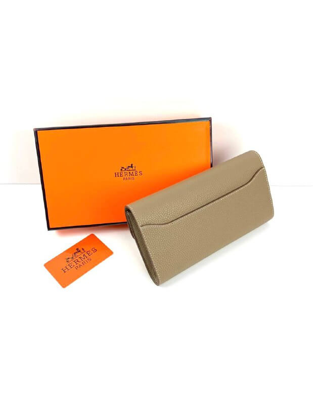 HermÃƒÆ’Ã‚Â¨s light brown Epsom Constance Long Wallet PHW