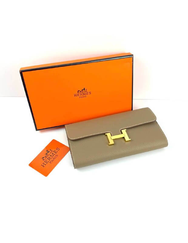 HermÃƒÆ’Ã‚Â¨s light brown Epsom Constance Long Wallet PHW