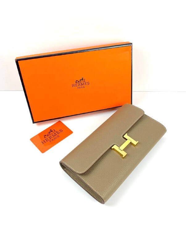 HermÃƒÆ’Ã‚Â¨s light brown Epsom Constance Long Wallet PHW