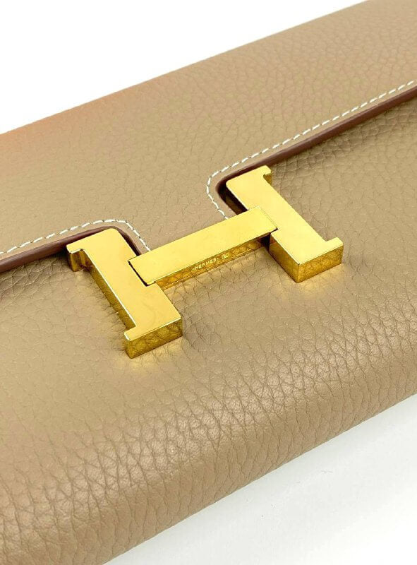 HermÃƒÆ’Ã‚Â¨s light brown Epsom Constance Long Wallet PHW