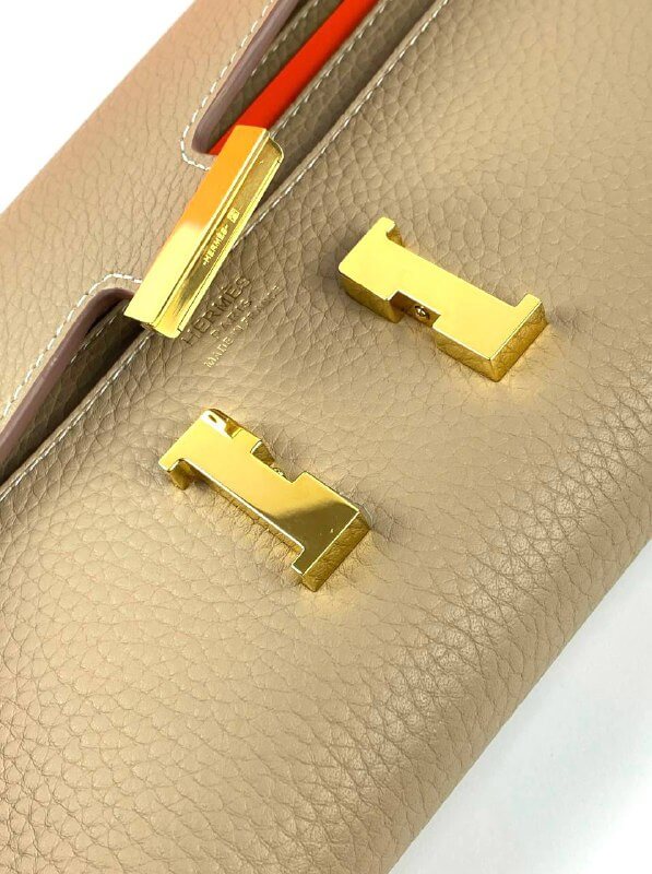 HermÃƒÆ’Ã‚Â¨s light brown Epsom Constance Long Wallet PHW