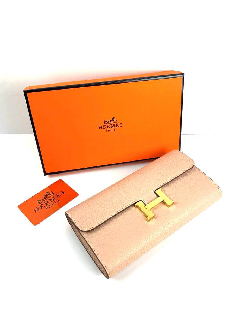 HermÃƒÆ’Ã‚Â¨s Beige Epsom Constance Long Wallet PHW