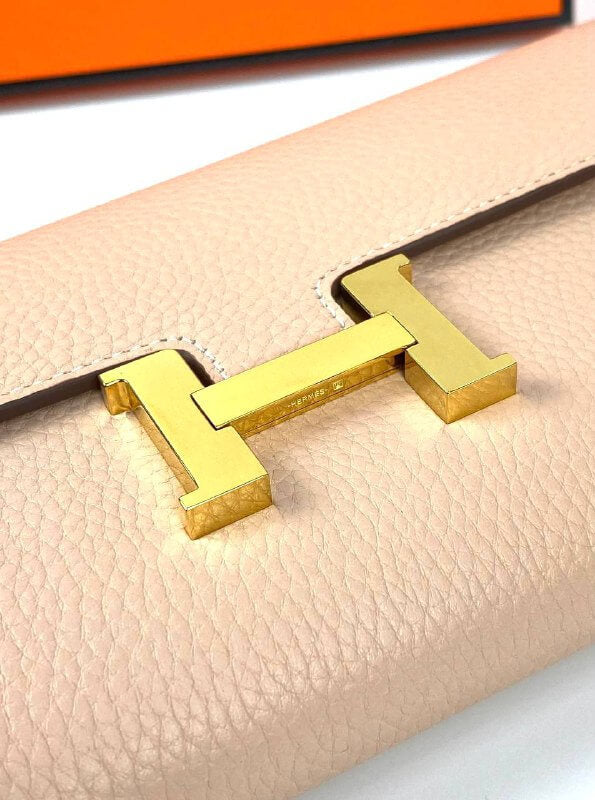 HermÃƒÆ’Ã‚Â¨s Beige Epsom Constance Long Wallet PHW