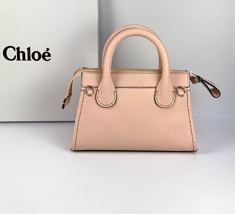 CHLOÃƒÆ’Ã¢â‚¬Â° Edith small leather tote flesh color