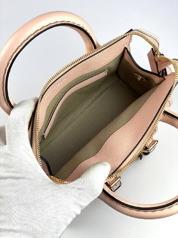 CHLOÃƒÆ’Ã¢â‚¬Â° Edith small leather tote flesh color
