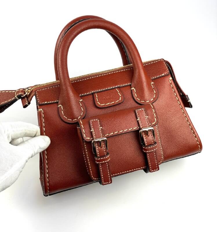 CHLOÃƒÆ’Ã¢â‚¬Â° Edith small leather tote brown