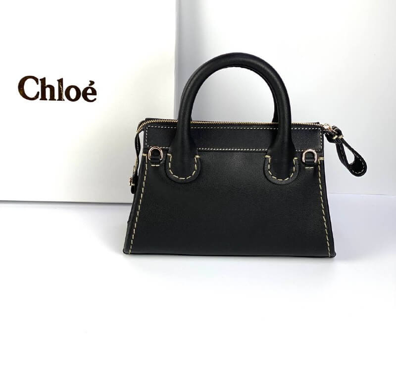 CHLOÃƒÆ’Ã¢â‚¬Â° Edith small leather tote black