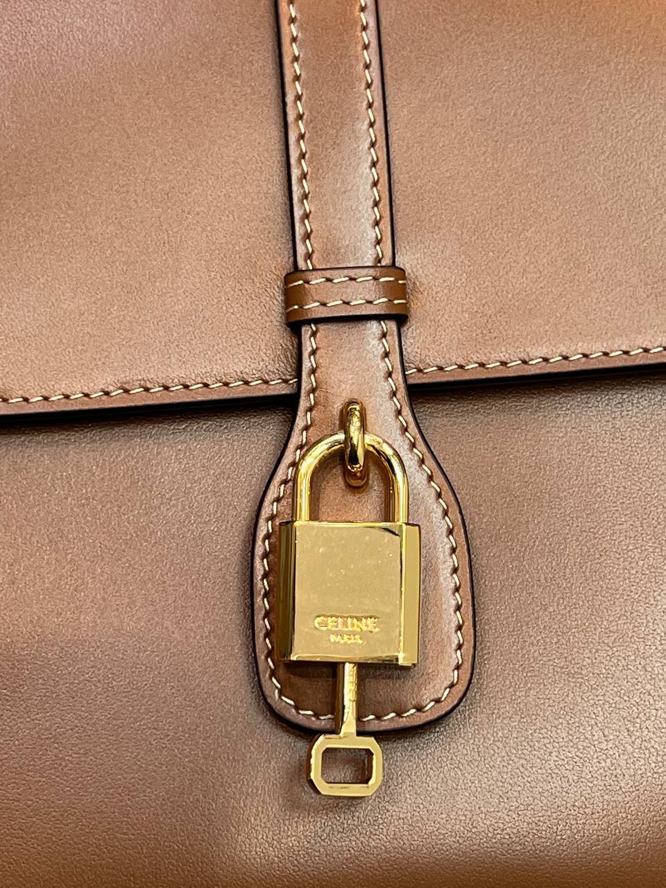 CELINE MEDIUM TABOU IN SMOOTH CALFSKIN TAN