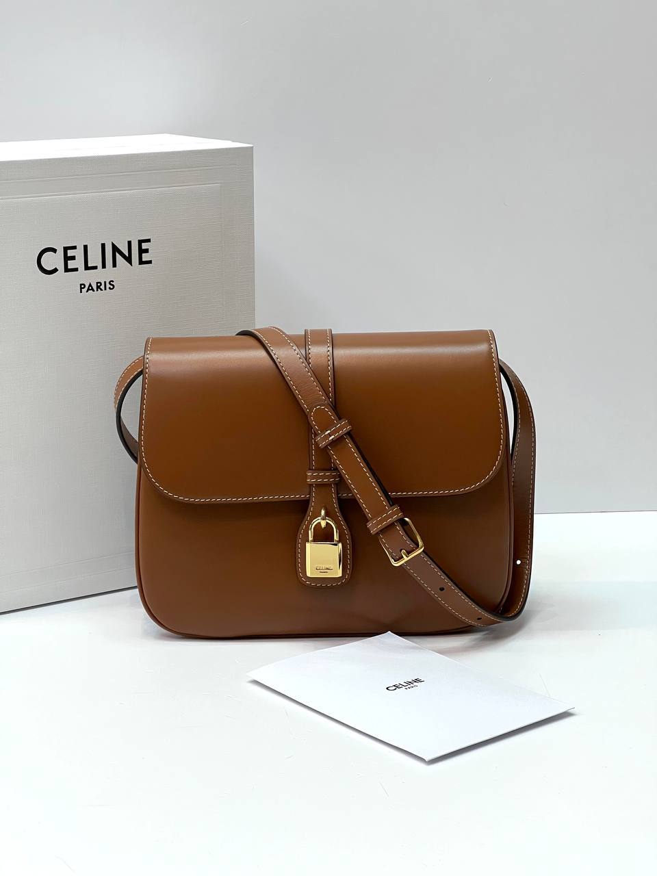 CELINE MEDIUM TABOU IN SMOOTH CALFSKIN TAN