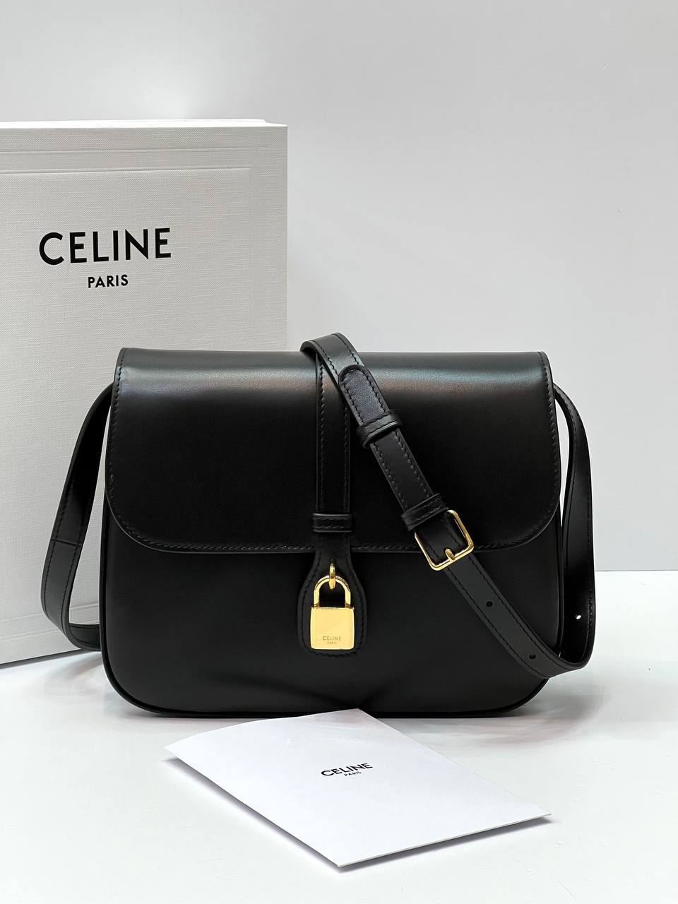 CELINE MEDIUM TABOU IN SMOOTH Black Calfskin