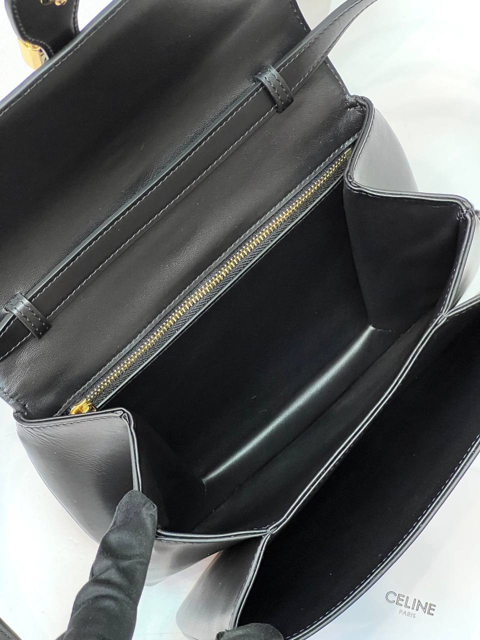 CELINE MEDIUM TABOU IN SMOOTH Black Calfskin