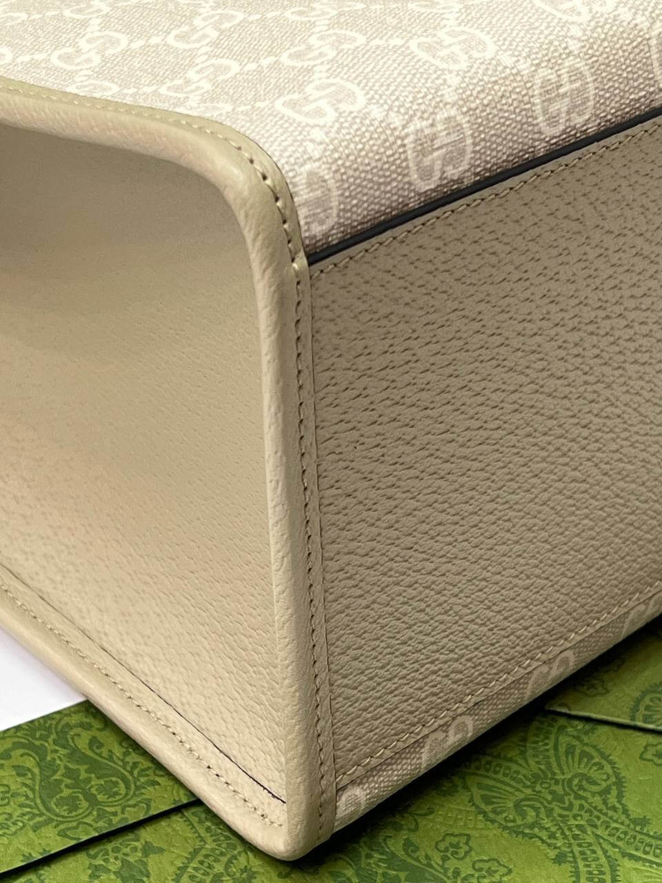 Small tote bag with Interlocking GG Supreme canvas white