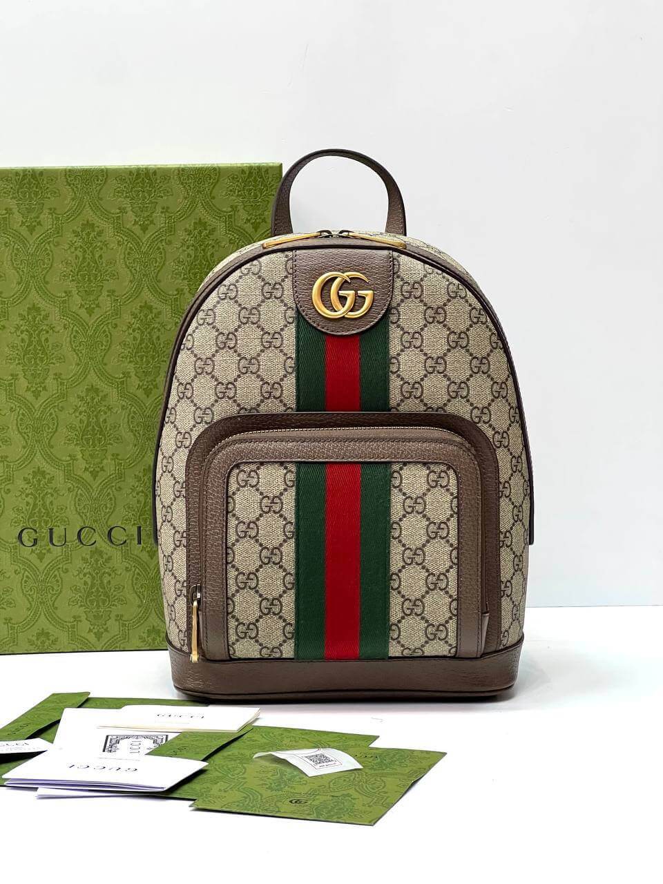Ophidia GG small backpack beige