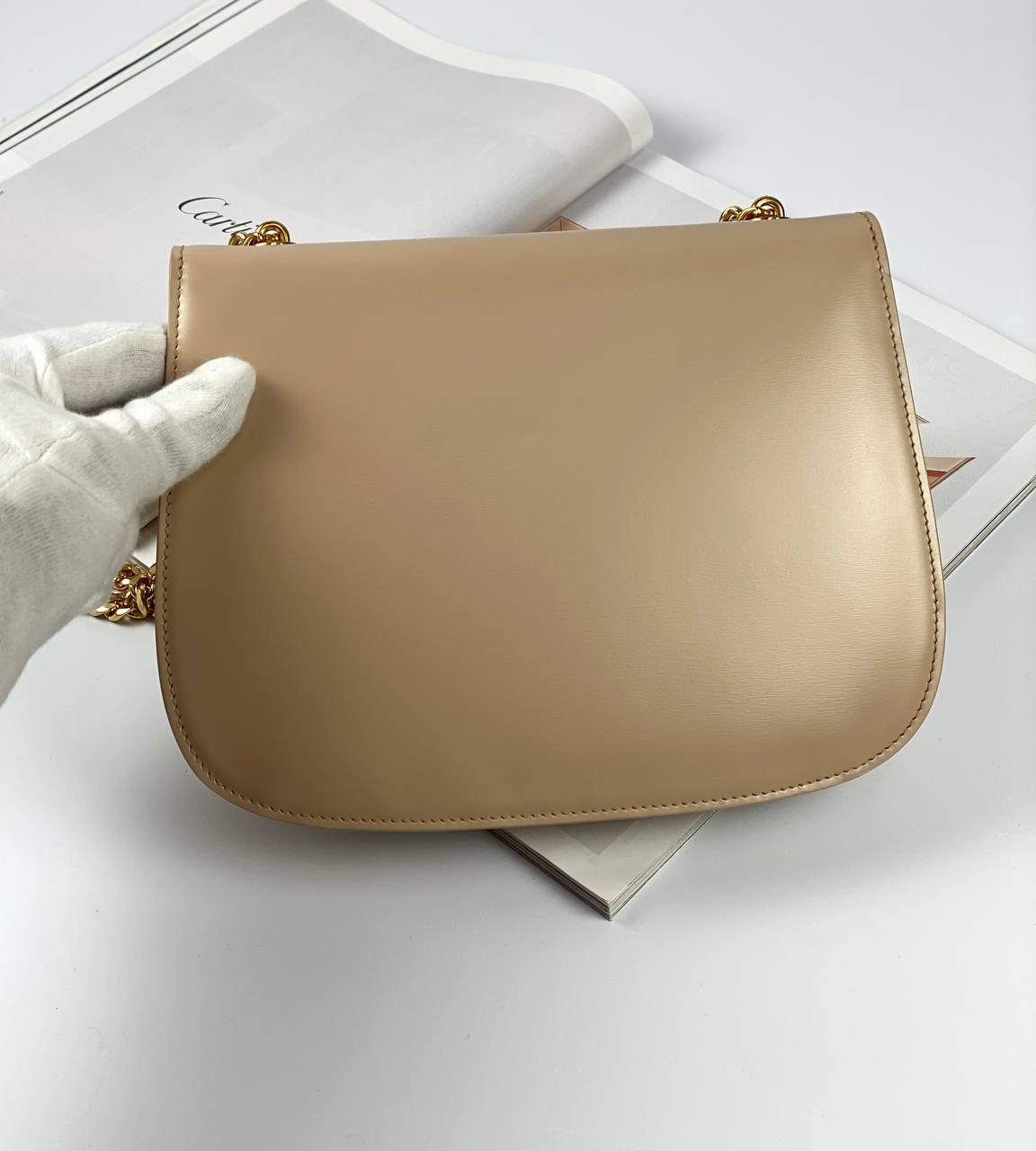 BAGS CELINE CHAIN BESACE TRIOMPHE IN SHINY CALFSKIN NUDE