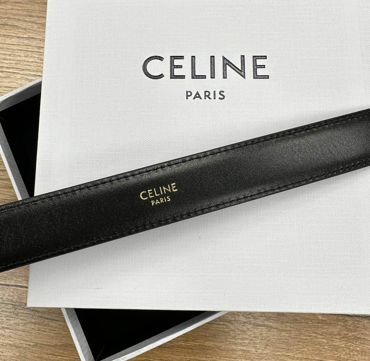 CUIR TRIOMPHE BELT IN SMOOTH CALFSKIN BLACK