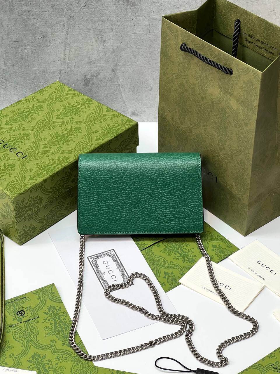 Dionysus leather mini bag green