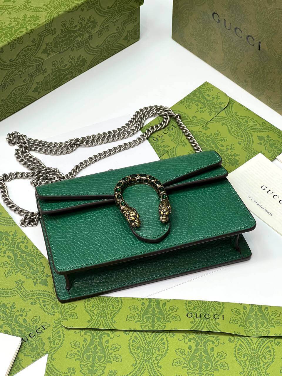 Dionysus leather mini bag green
