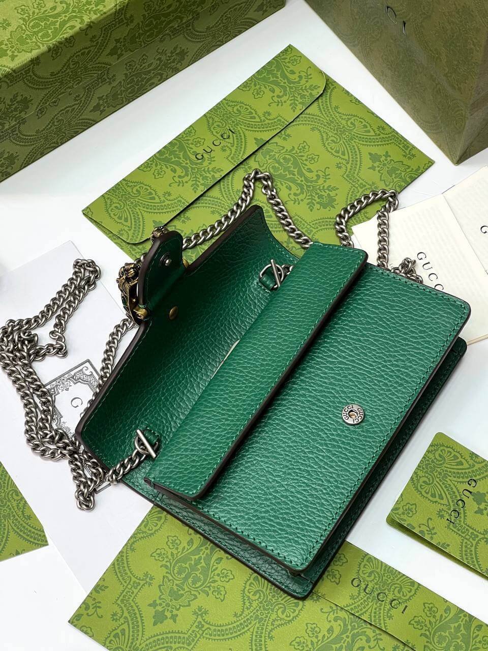 Dionysus leather mini bag green