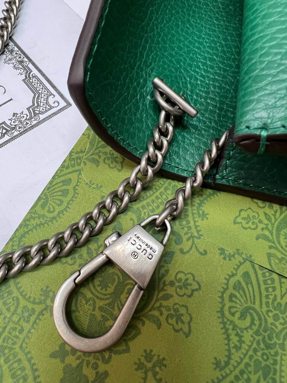 Dionysus leather mini bag green