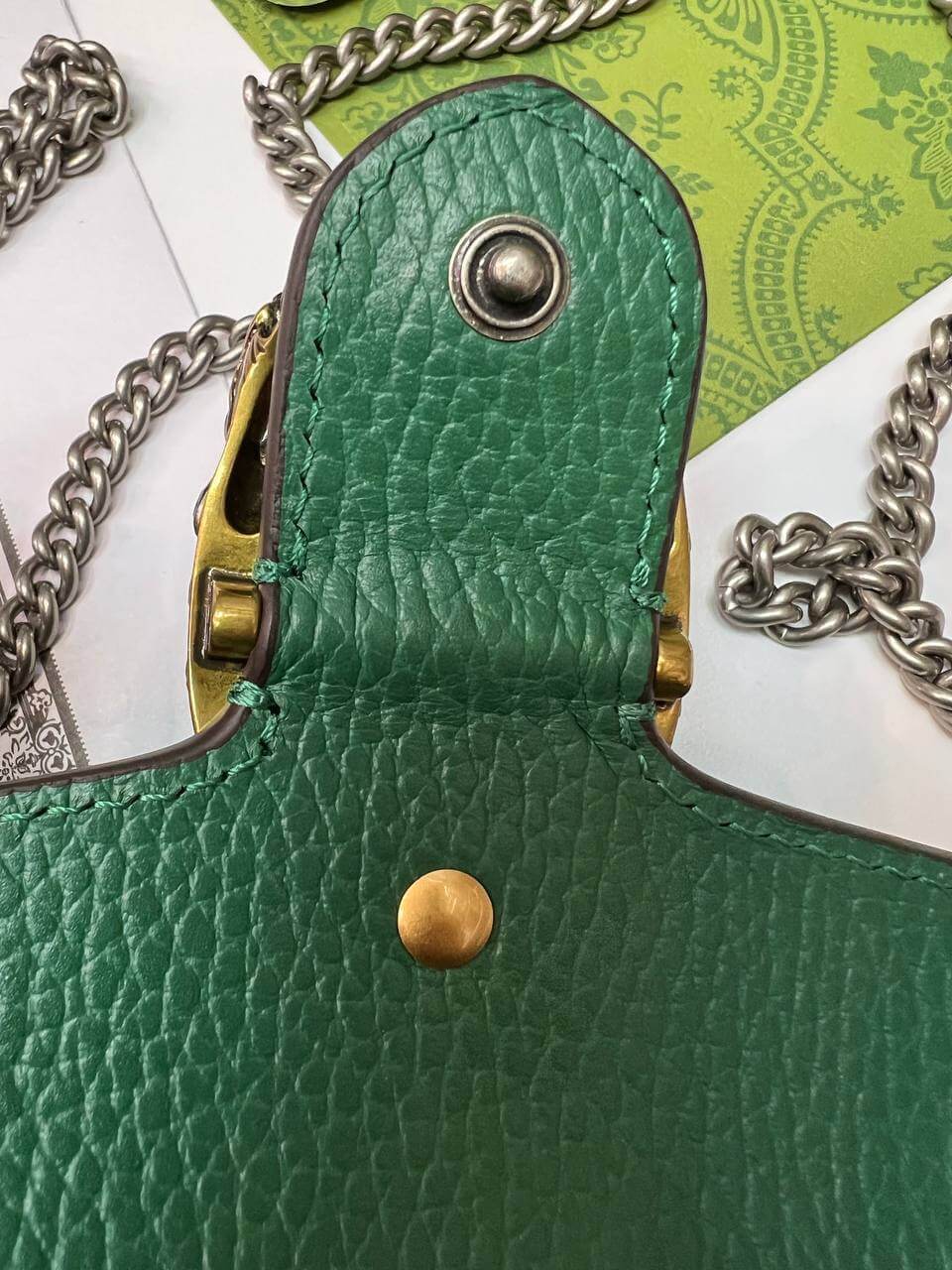 Dionysus leather mini bag green