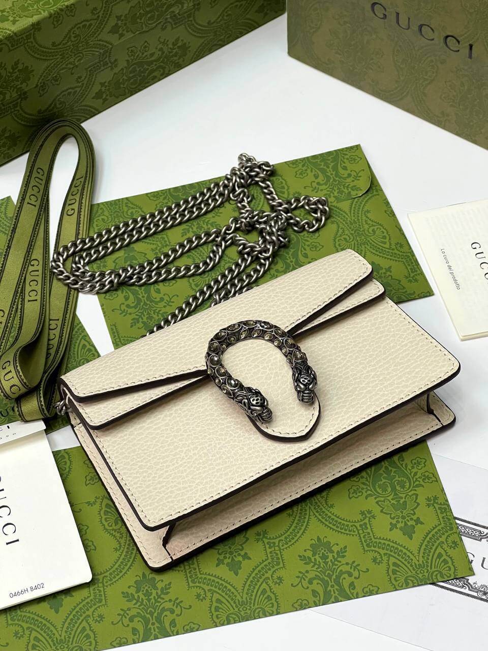 Dionysus leather mini bag white