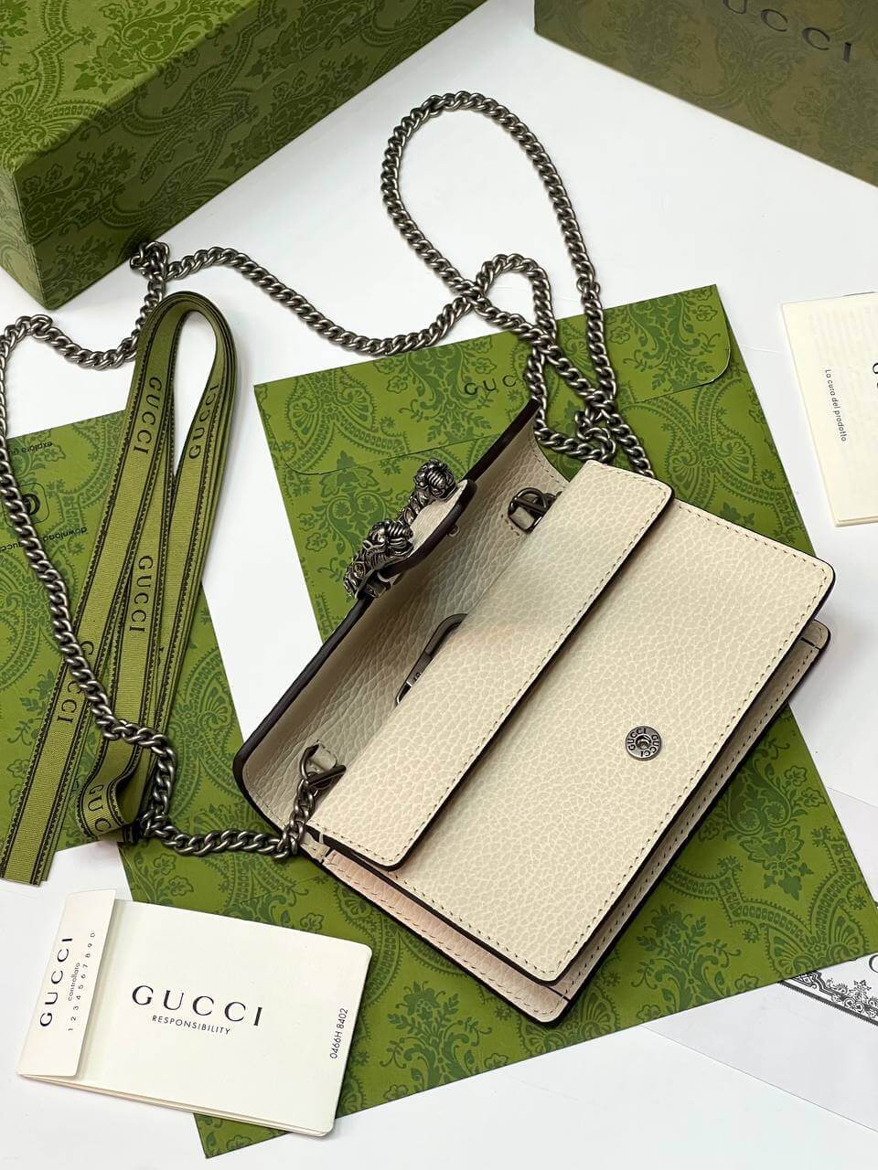 Dionysus leather mini bag white