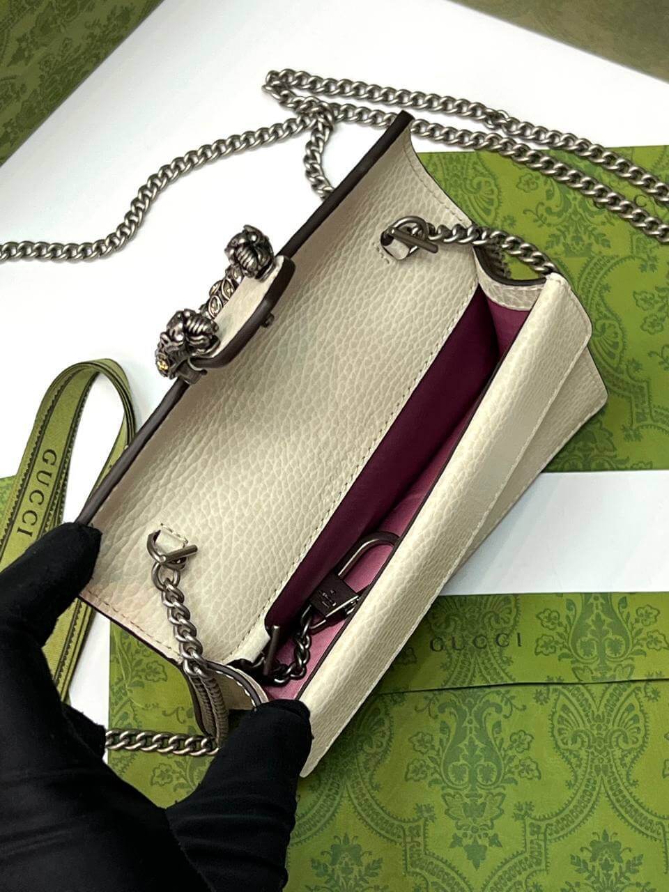 Dionysus leather mini bag white