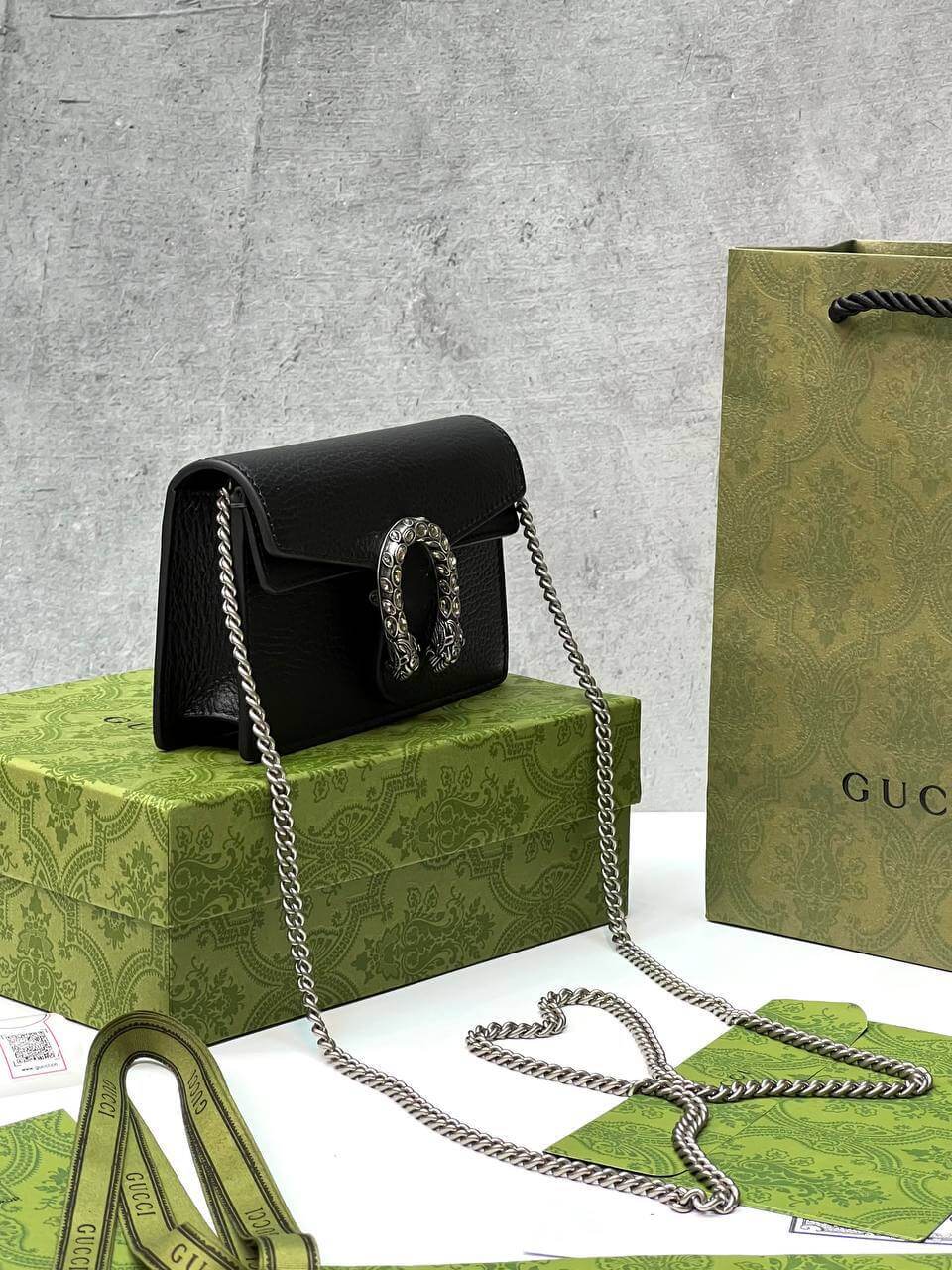 Dionysus leather mini bag black