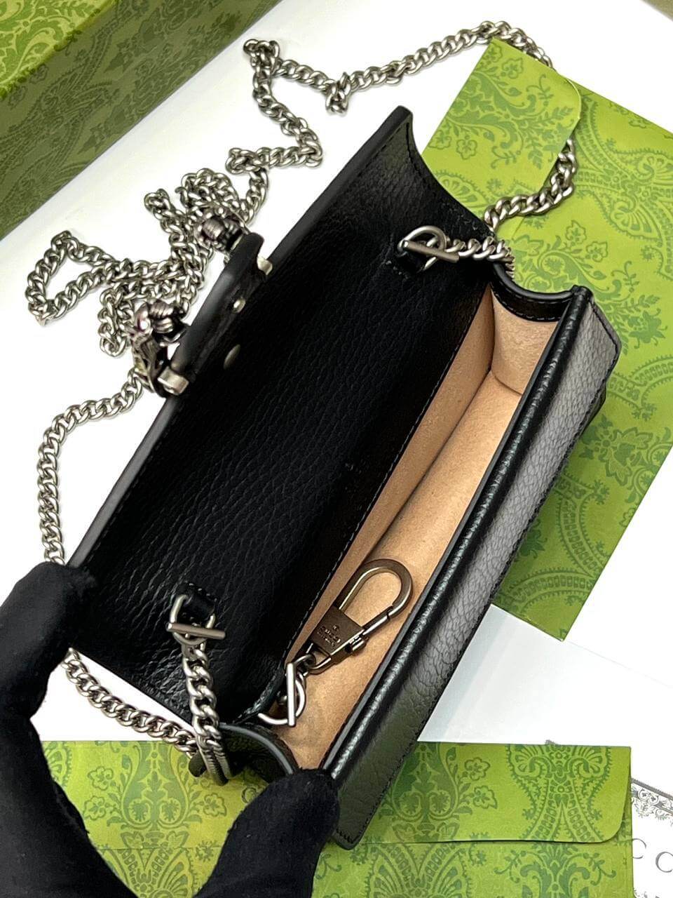 Dionysus leather mini bag black