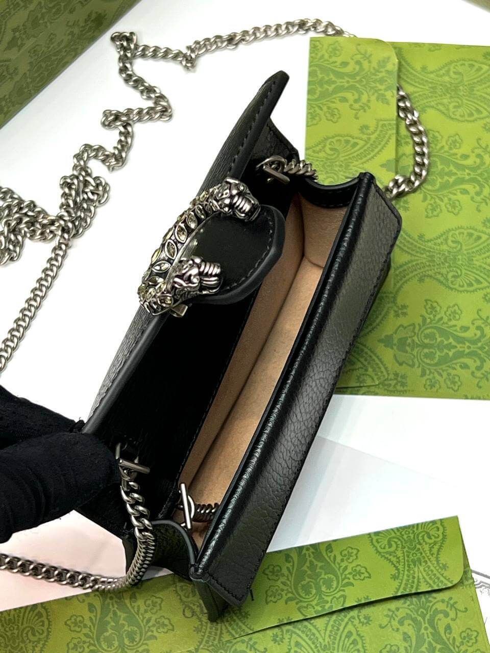 Dionysus leather mini bag black