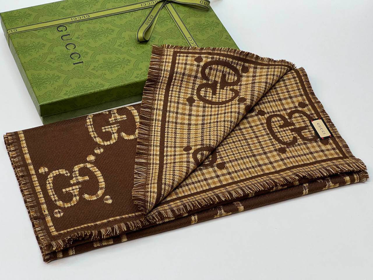 GG wool scarf for men