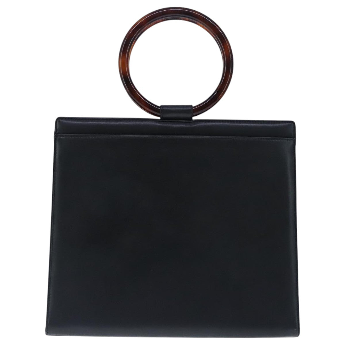 CHANEL Hand Bag Lamb Skin Black CC PP002