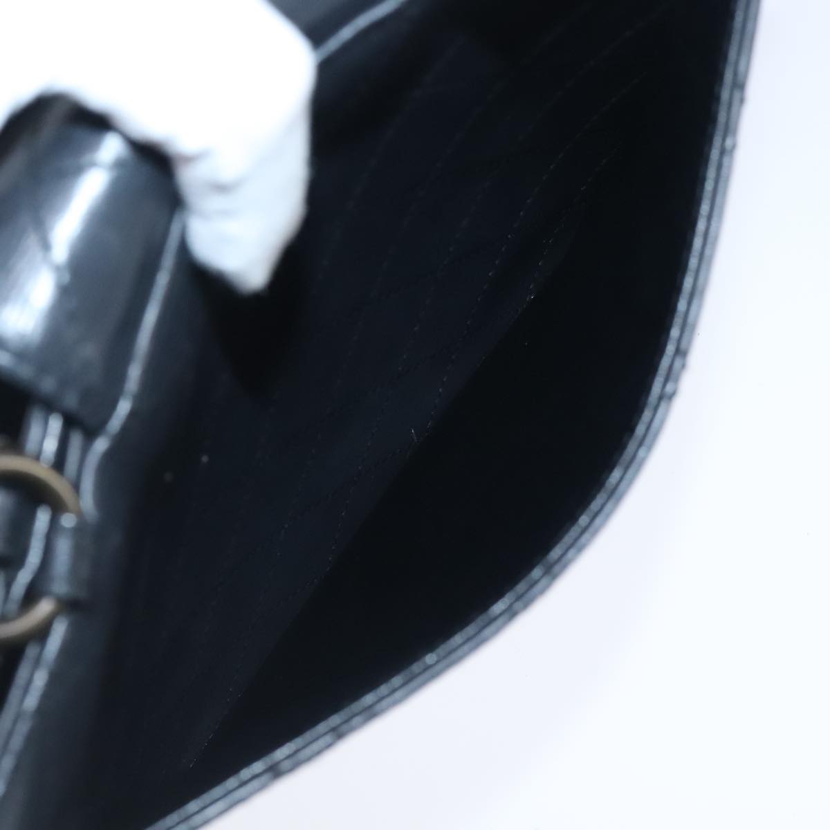 CHANEL Hand Bag Lamb Skin Black CC PP003
