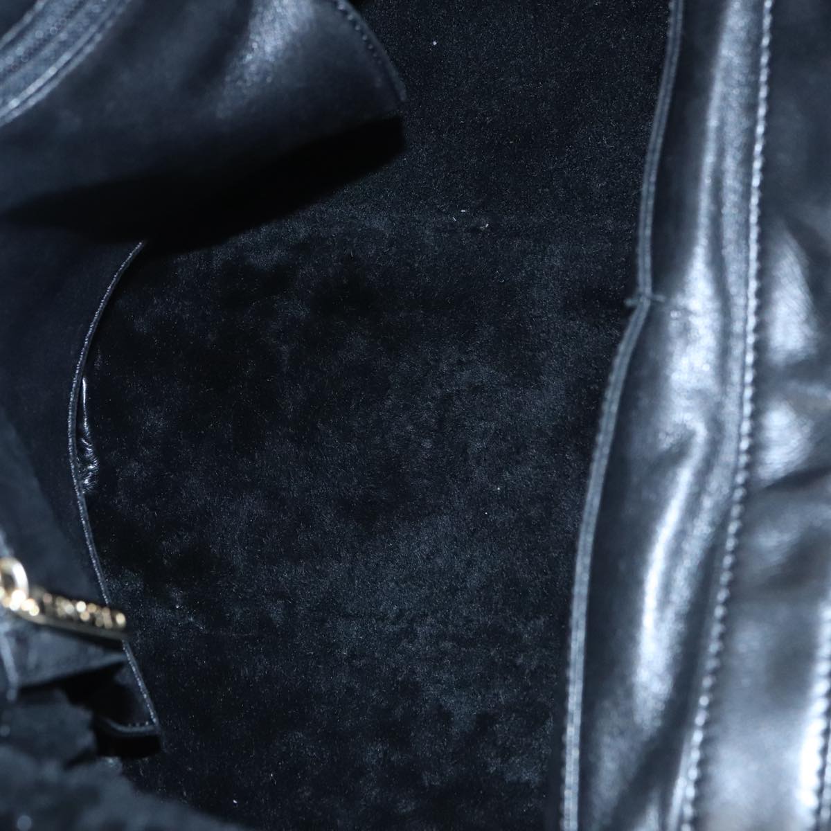CHANEL Hand Bag Mouton Black CC PP007