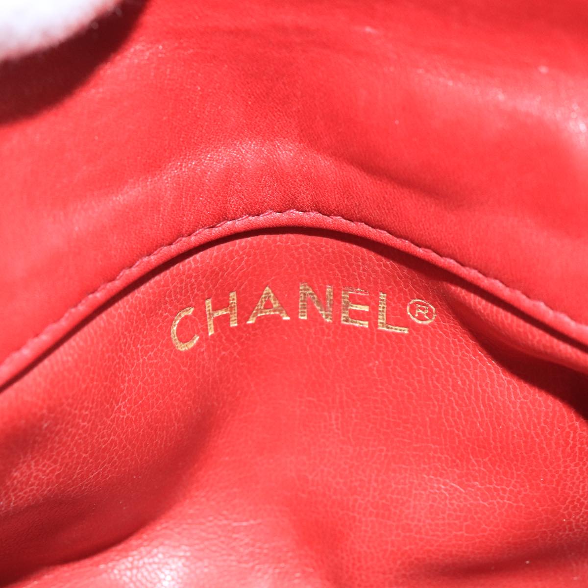 CHANEL Matelasse Waist bag Lamb Skin Red Gold CC PP033