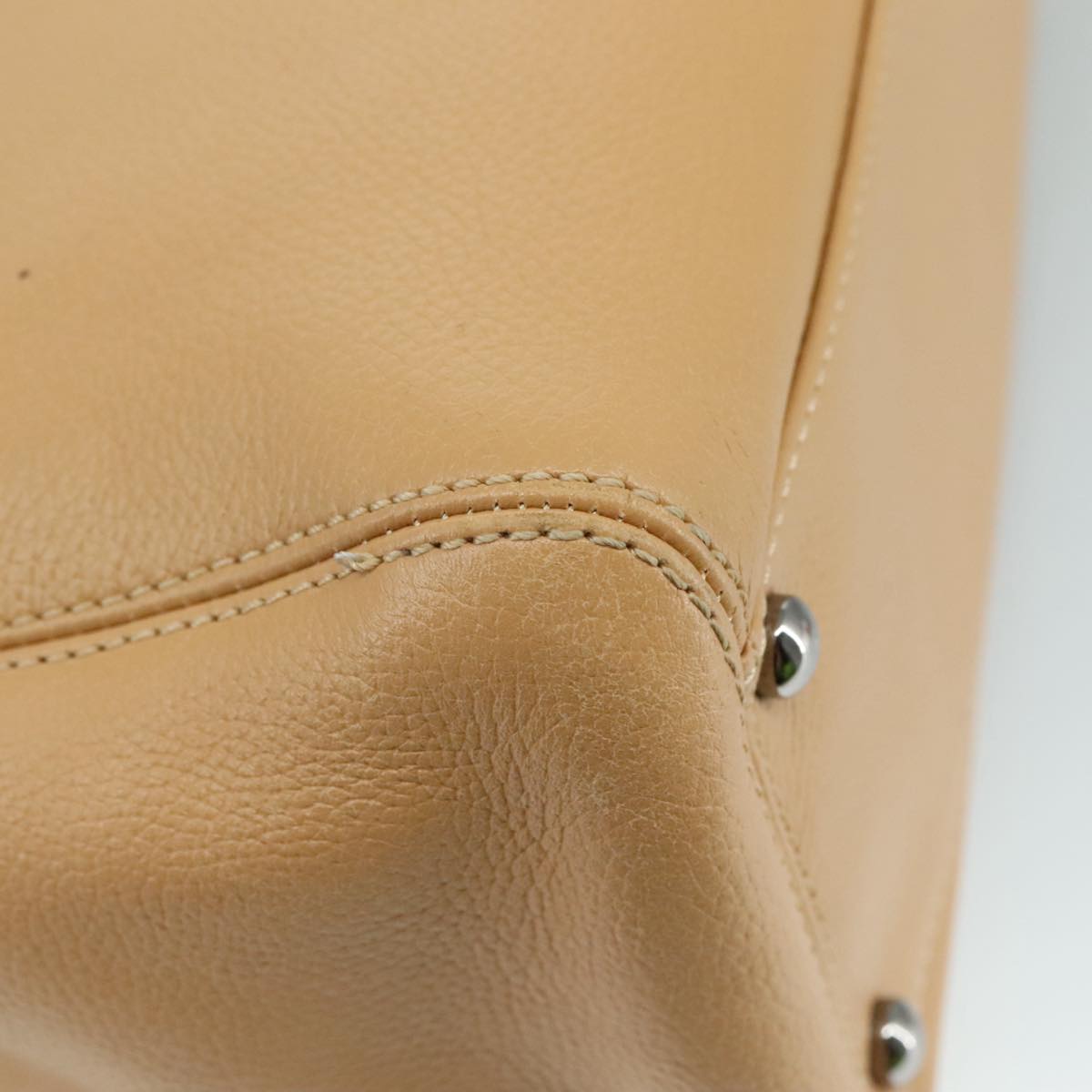 CHANEL Hand Bag Caviar Skin Brown Silver CC PP123