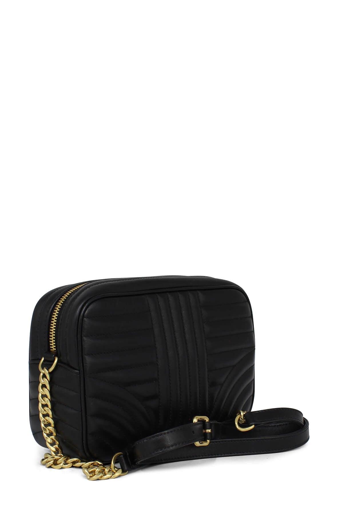 Diagramme Soft Calf Impunture Shoulder Bag Black