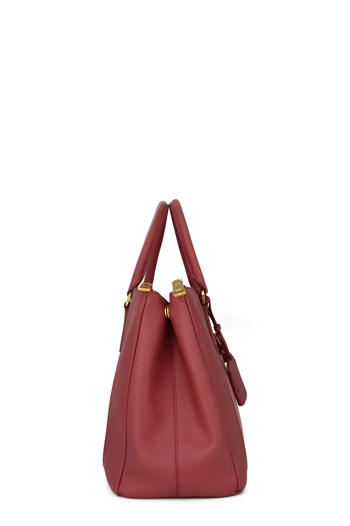 Medium Saffiano Lux Double Zip Tote Pink Multi