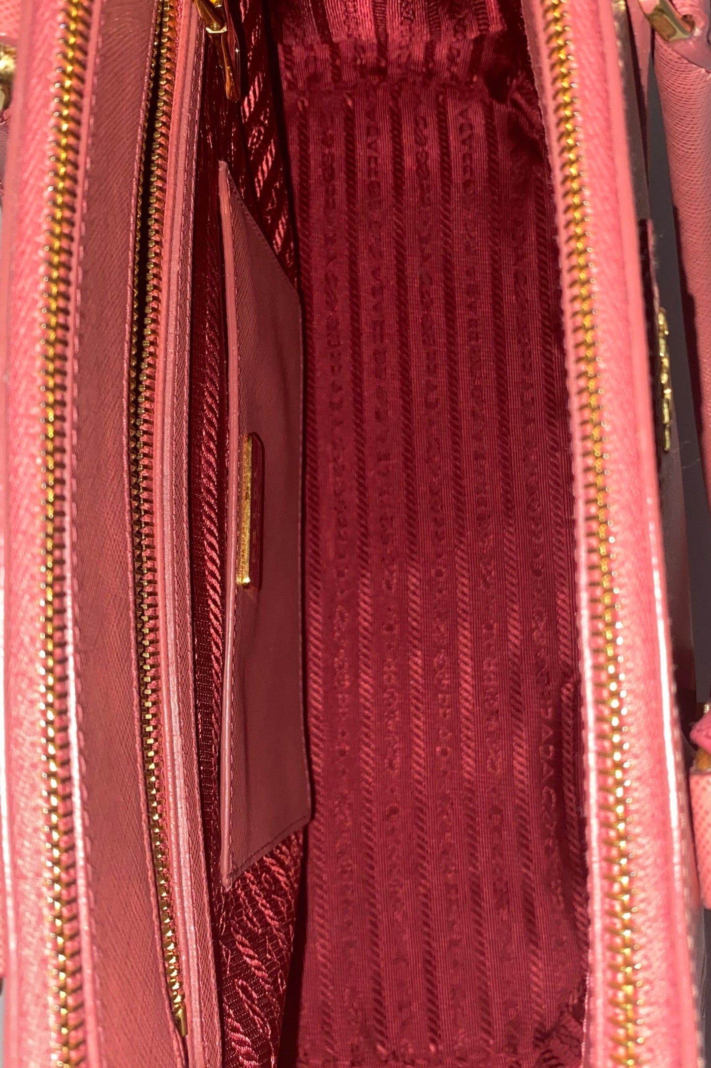 Medium Saffiano Lux Double Zip Tote Pink Multi