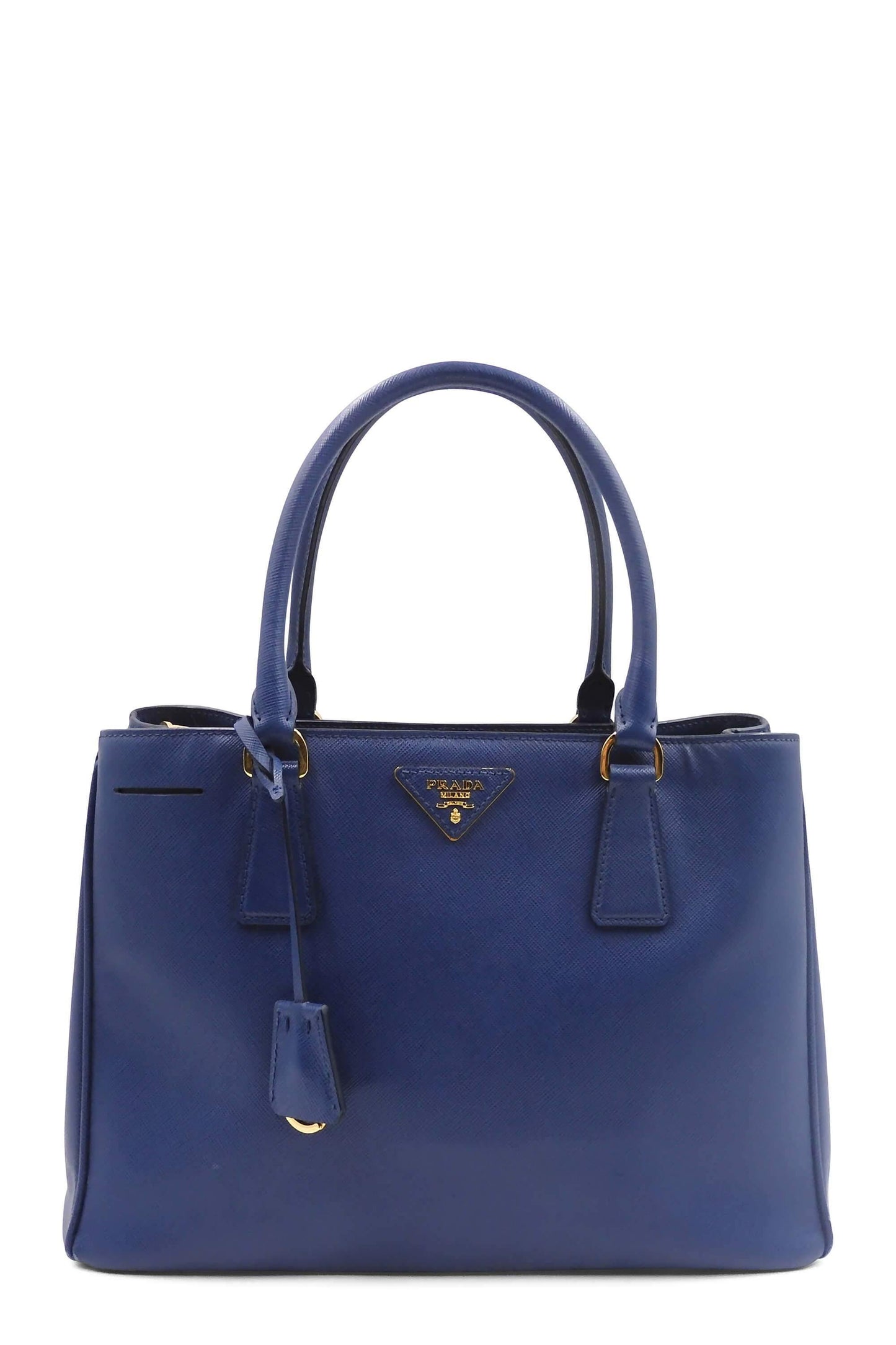 Medium Saffiano Lux Single Zip Tote Bluette