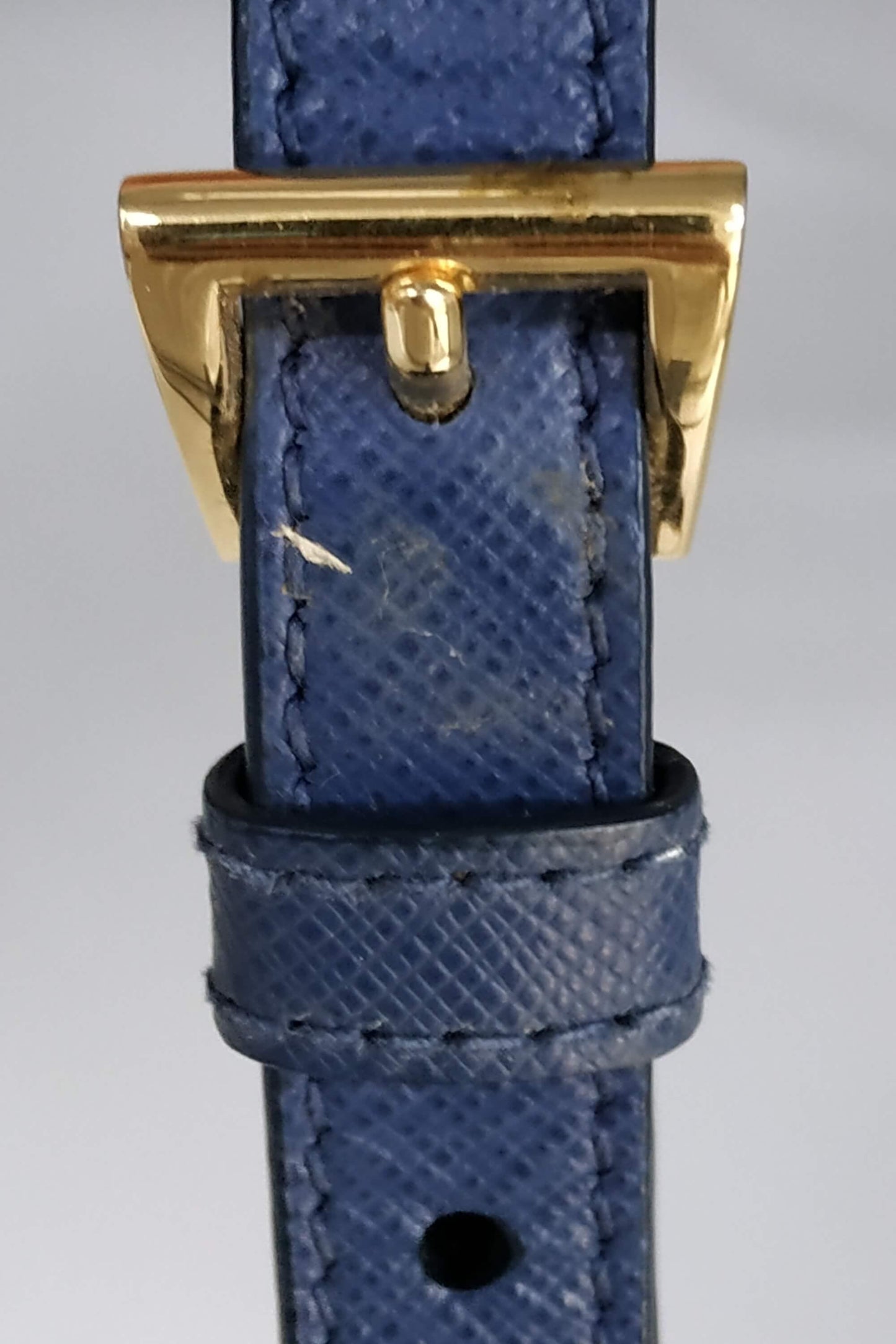 Medium Saffiano Lux Single Zip Tote Bluette