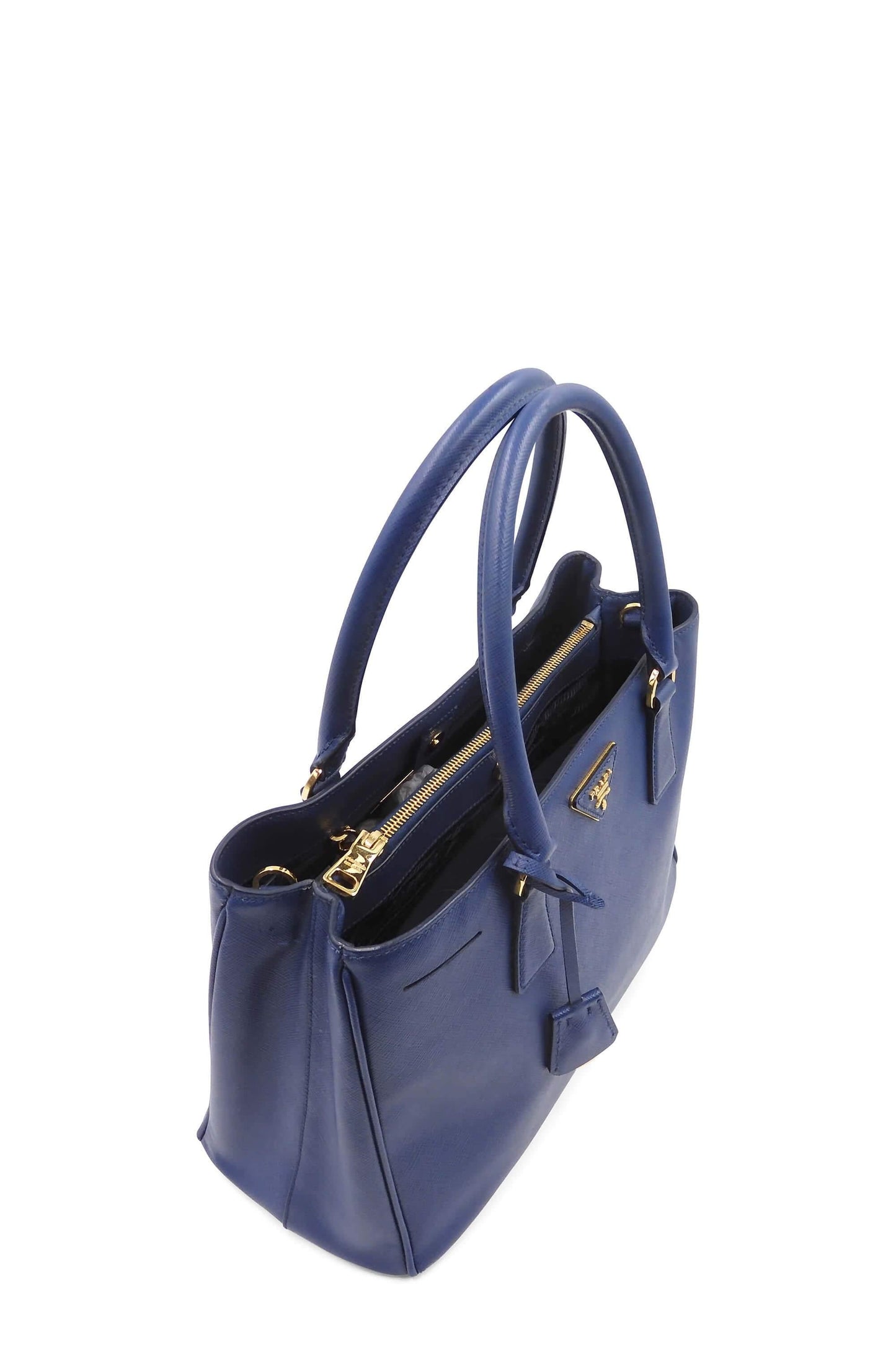Medium Saffiano Lux Single Zip Tote Bluette