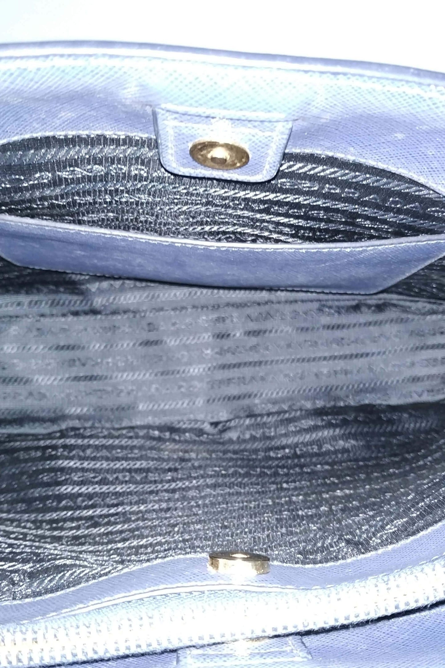 Medium Saffiano Lux Single Zip Tote Bluette