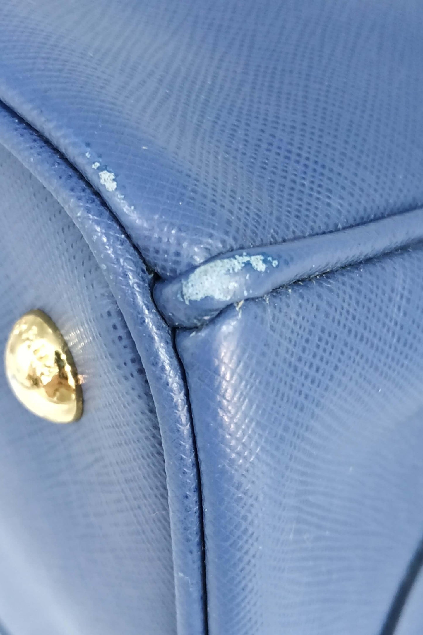 Medium Saffiano Lux Single Zip Tote Bluette