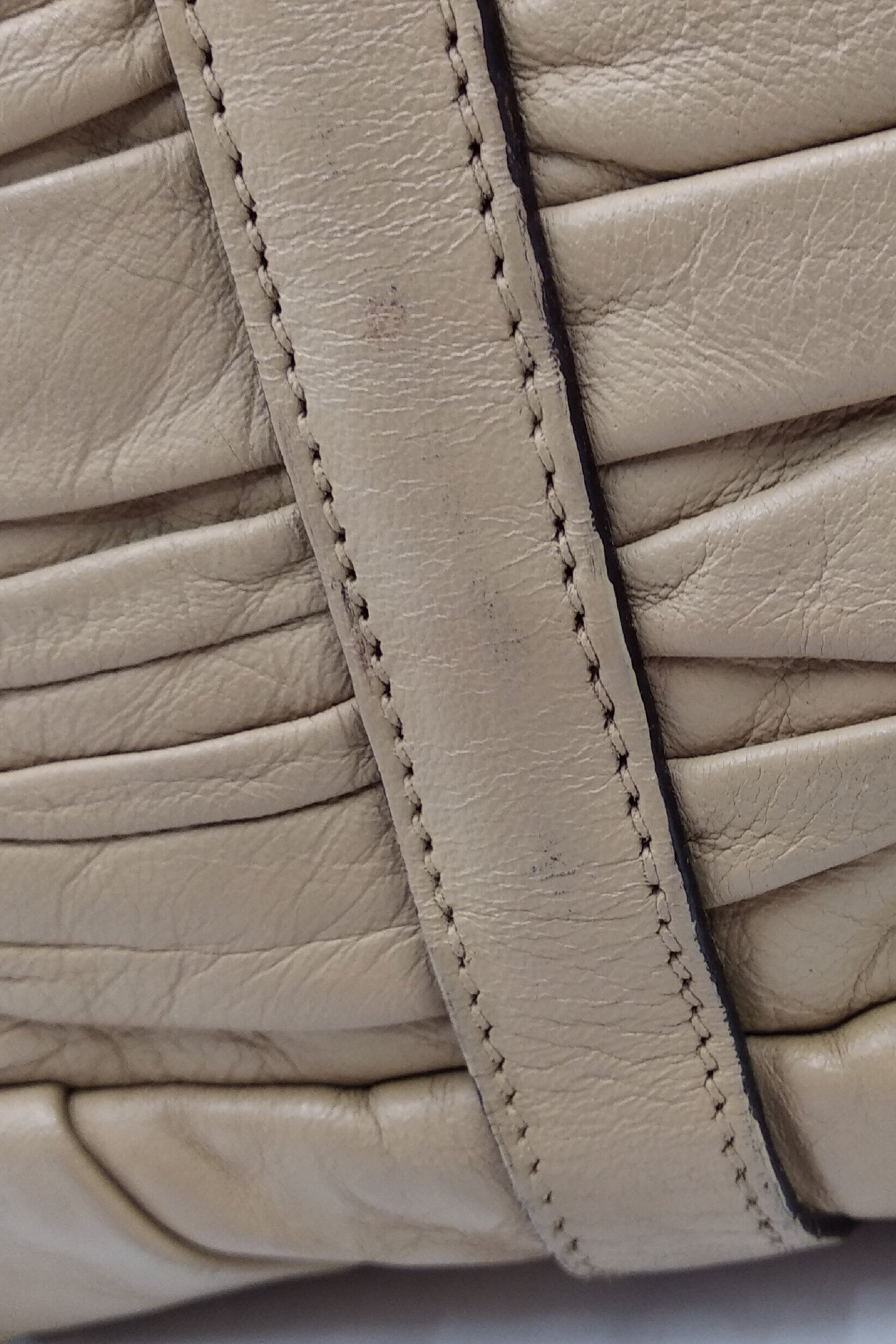 Nappa Gaufre Satchel with Buckle Tan