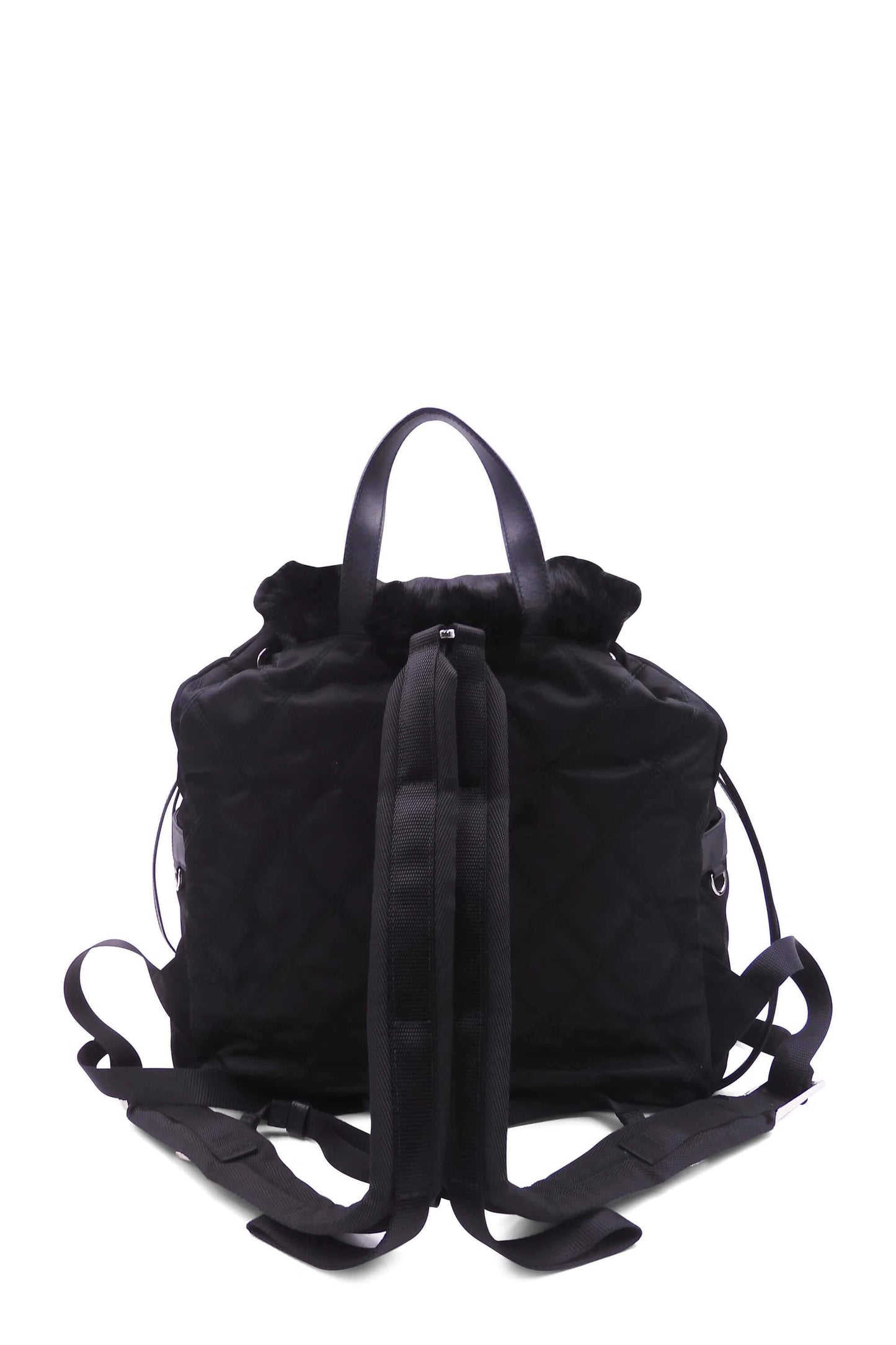 Nylon Fur Backpack Nero