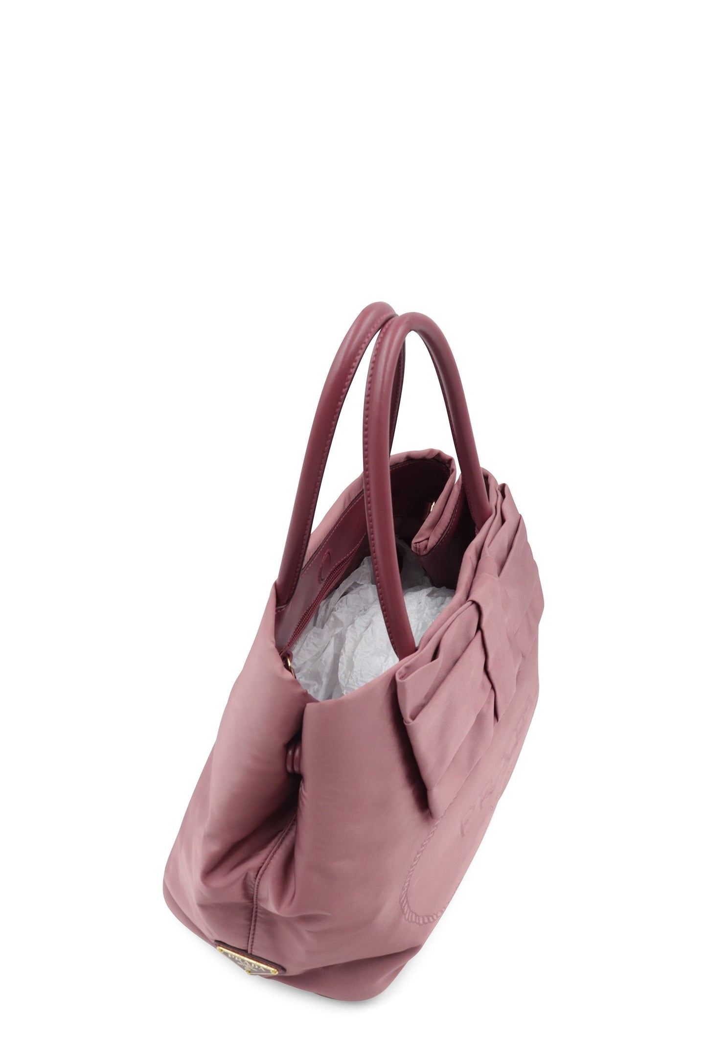 Nylon Jacquard Ribbon 2Way Bag Camelia