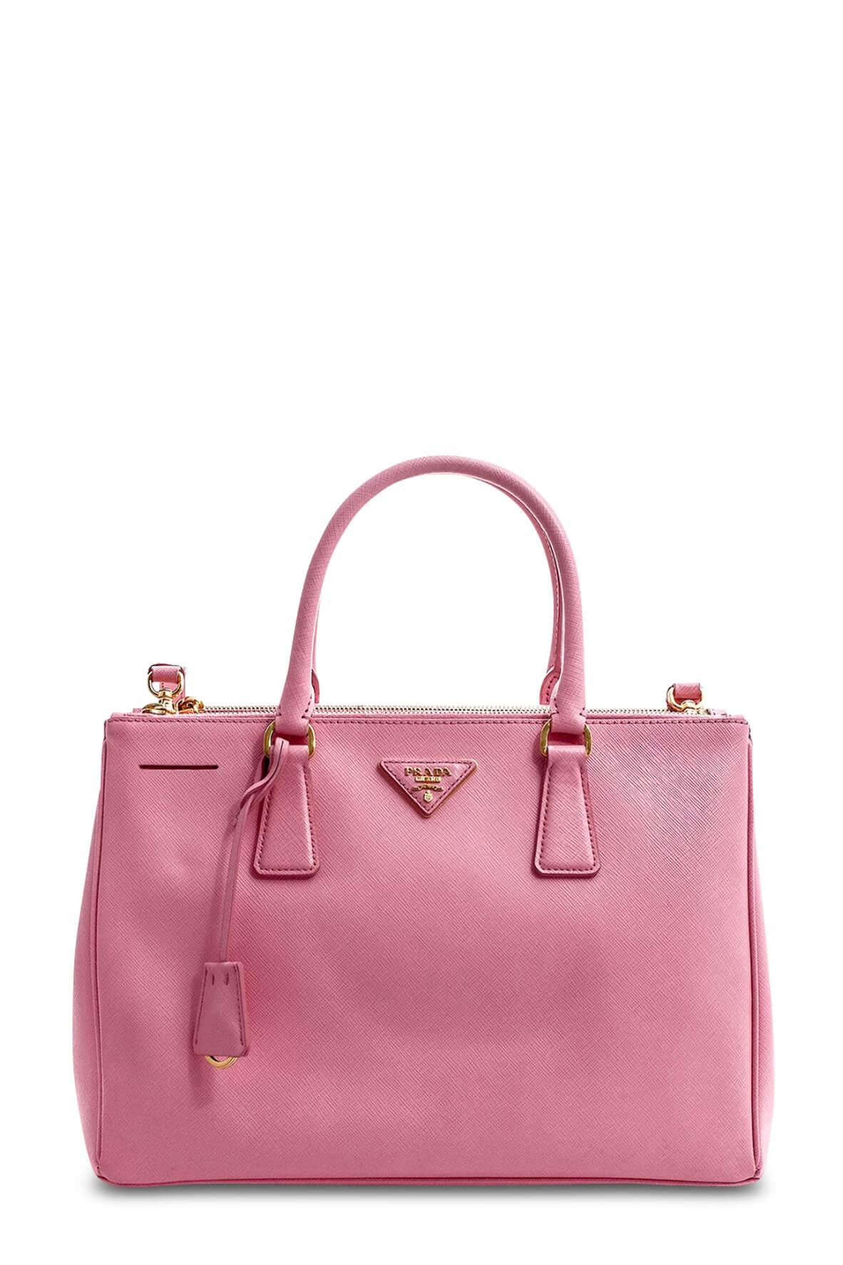 Medium Saffiano Lux Double Zip Tote Begonia