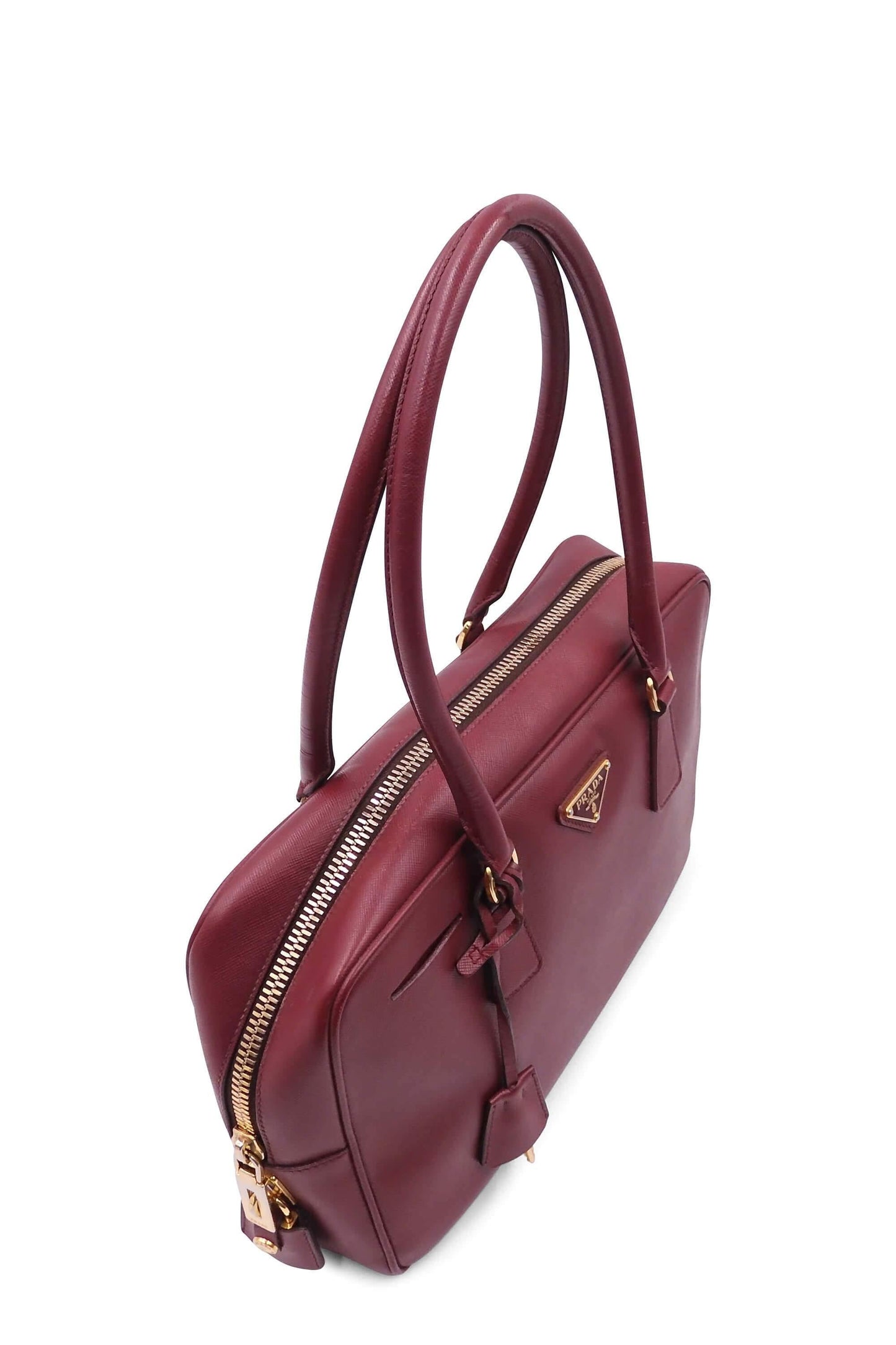 Saffiano Lux Top Handle Bauletto Cerise