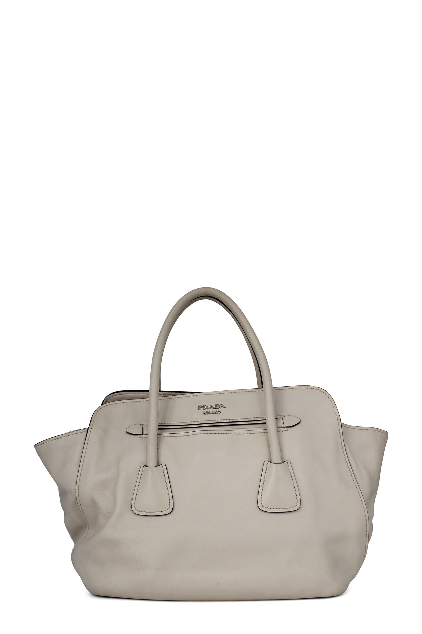Soft Calf Shopping Tote White